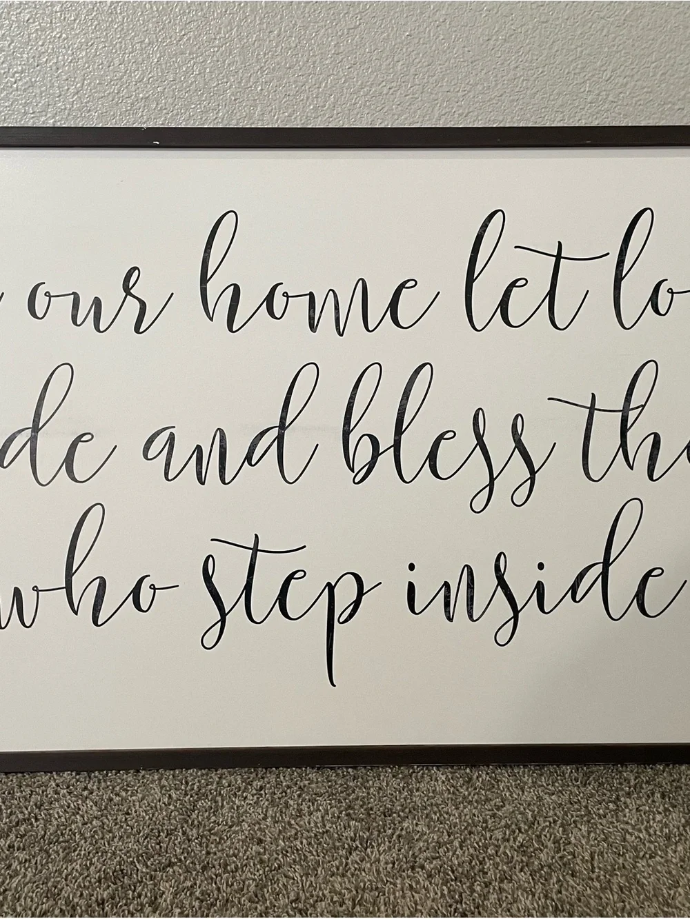 Classic Script Wall Sign - Black on White